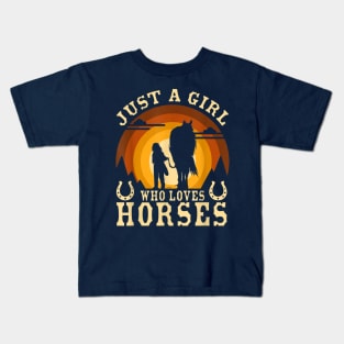 Just A Girl Who Loves Horses Kids T-Shirt